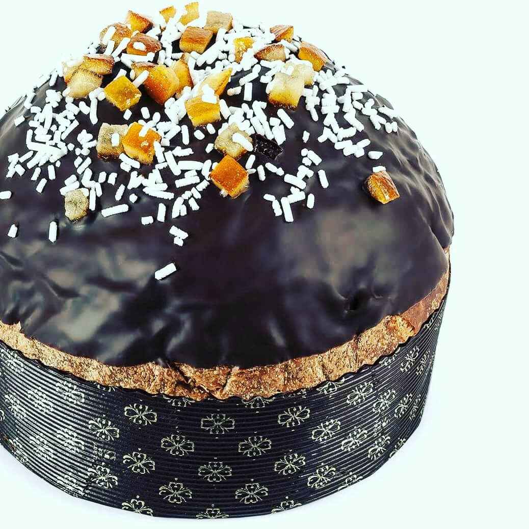panettone artigianale  al cioccolato fondente e arancia candita da 1500 GRAMMI