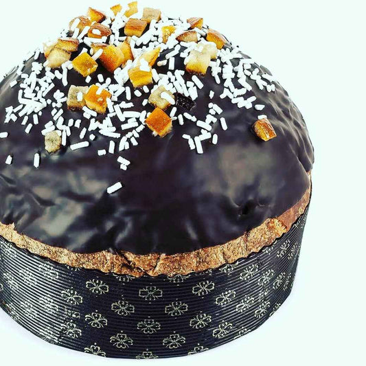 panettone artigianale  al cioccolato fondente e arancia candita da 1500 GRAMMI