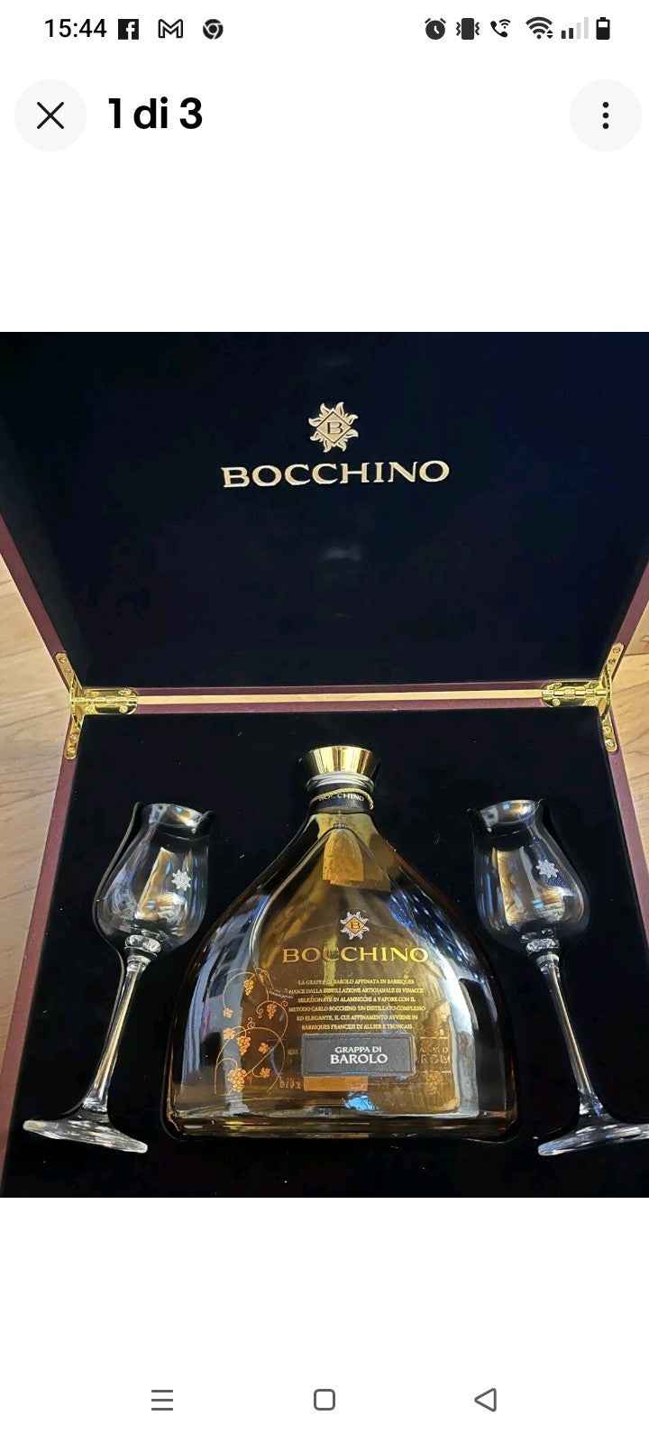 Grappa Di Barolo barrique Bocchino Confezione Regalo.