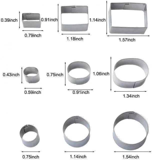 Set A di 24 Stampi Geometrici in metallo