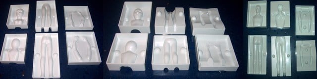 Complete 3D Man, Woman, and Child Figures. Set of 18 Plastic Molds.