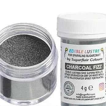 Carbone Chiaro Perlescente. Charcoal Fizz. Colorante in polvere che dona una splendida lucentezza. 4 gr. Sugarflair