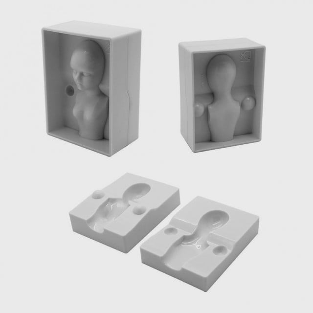Complete 3D Female Figure. Set of 6 Plastic Molds.