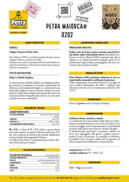 PETRA EVOLUTIVA 0201. Farina Grano Tenero Biologico Siciliano Tipo 1