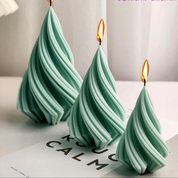 Grande Albero di Natale a Spirale in 3 dimensioni. Stampo in silicone anche per Candele