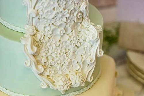 Fiori. Grande Stampo Bordo Floreale di 37 x 12 cm in silicone con molti Fiori