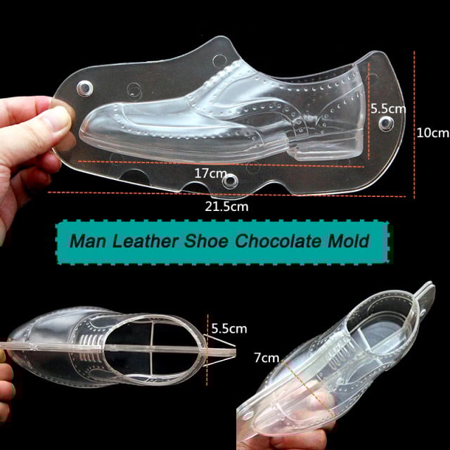 Elegant Men's Shoe. Double 3D Chocolate Mold in Rigid Polycarbonate.