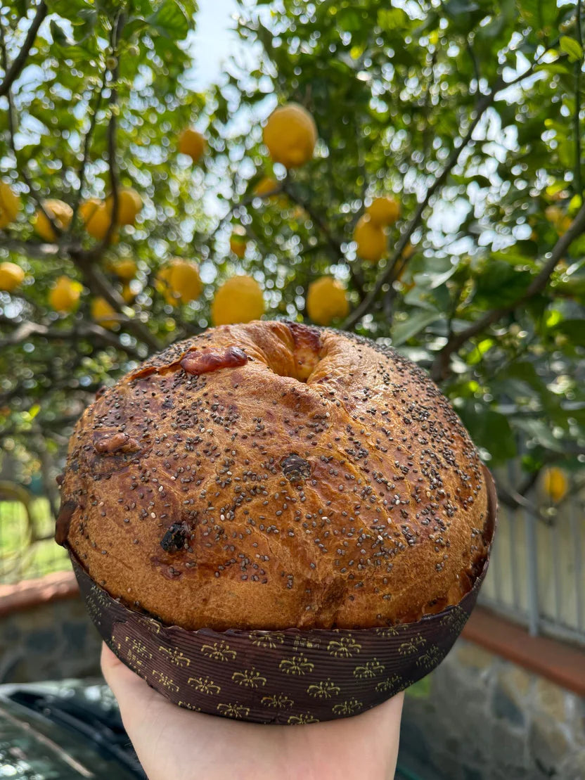 Tortano lievitato salato, con salame napoletano,provolone piccante e pepe nero