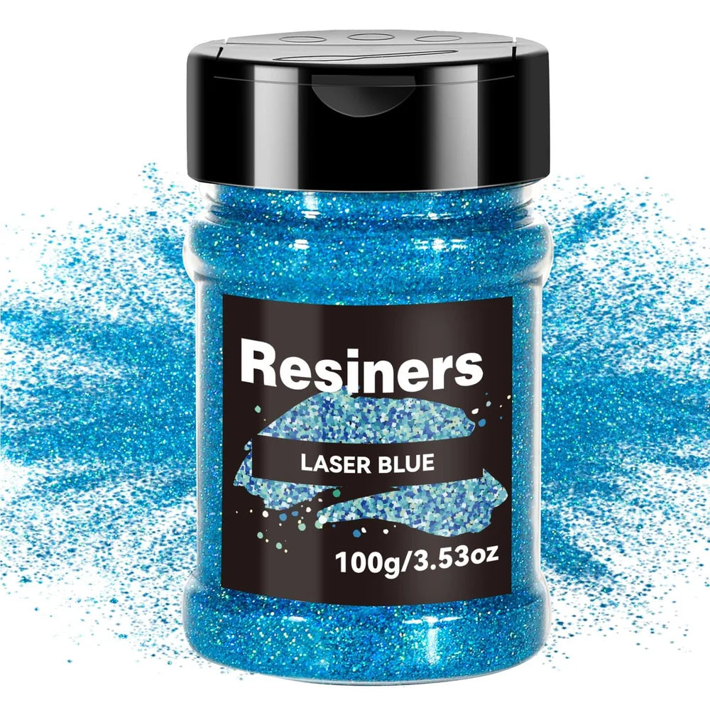 COLORANTE IN POLVERE PER RESINA GLITTER. Polvere glitterata olografica ultrafine
