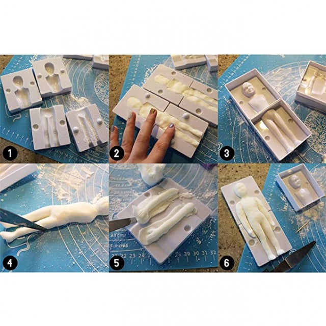 Complete 3D Man, Woman, and Child Figures. Set of 18 Plastic Molds.