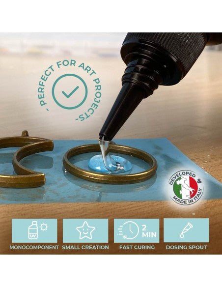 FIL CRISTAL UV - Resina UV trasparente monocomponente con filtro anti-ingiallimento, ideale per bijoux e gioielli