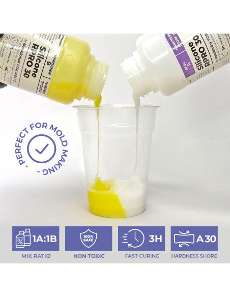 R PR PRO 30 - Gomma siliconica 1:1 liquida per stampi di elevata durezza, atossica e facile da usare