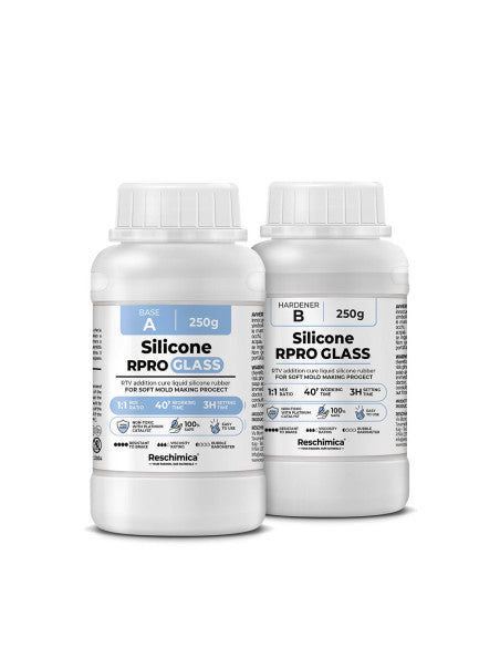 R PRO GLASS - Gomma siliconica liquida traslucida per stampi morbidi
