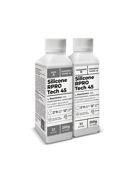 R PRO TECH 45 - Gomma siliconica liquida traslucida, ideale per stampi di durezza elevata (45 shore)