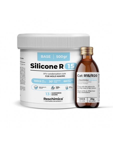 R15 - Gomma siliconica liquida da colata per condensazione, stampi morbidi e veloci