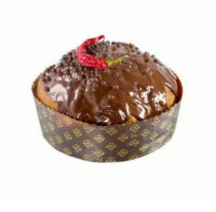 panettone artigianale con lievito madre al cioccolato fondente e peperoncino.1 kg