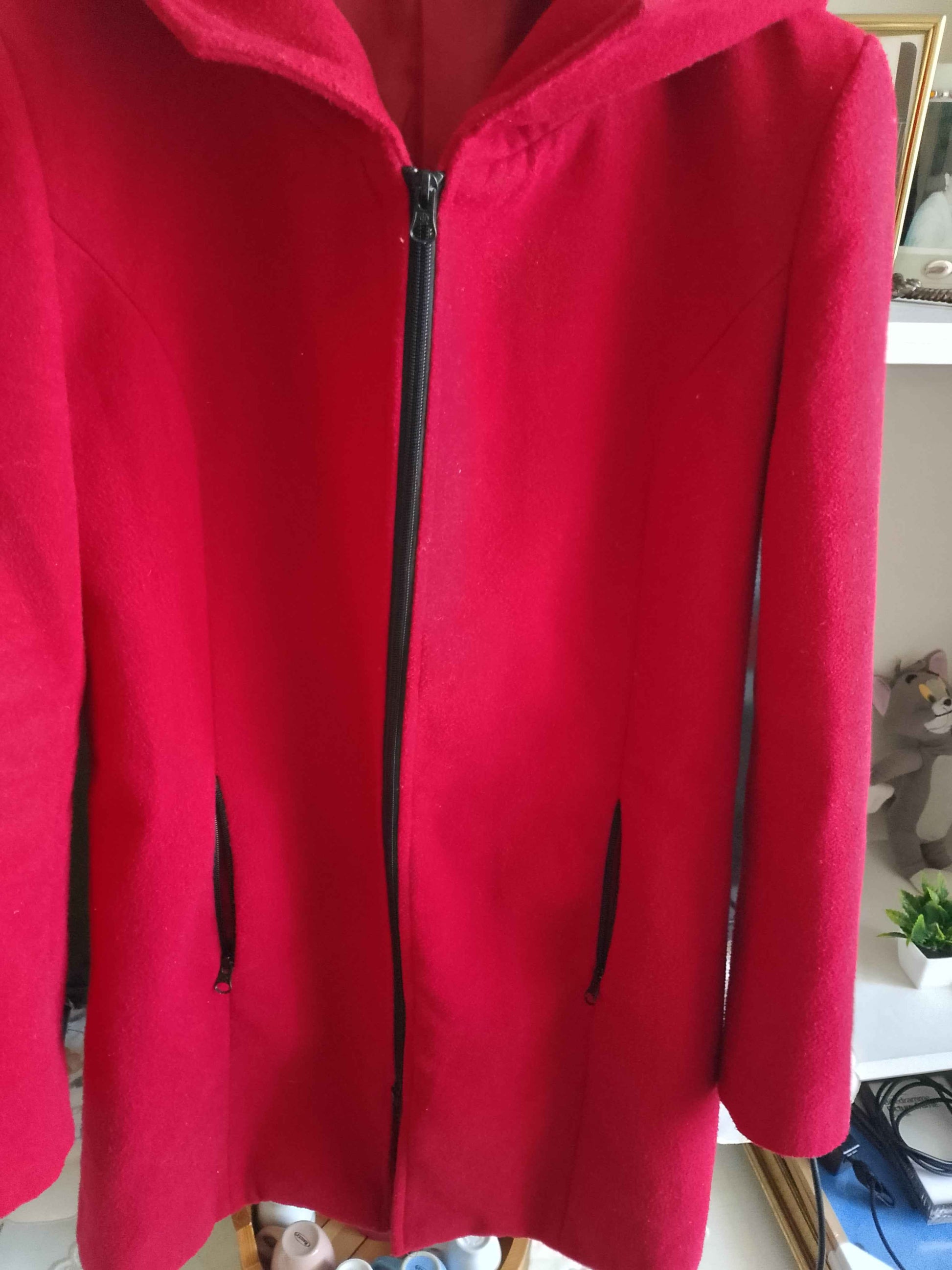 cappotto donna Rosso. Misto Lana-viscosa. Elegante. Taglia L